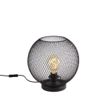 QAZQA Moderne tafellamp - Mesh Ball - Zwart