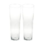 Bellatio Decorations 2x Conische Vaas Glas 50 Cm - Boeketvaas Glas Conisch - 2 Stuks