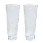 2x Conische Vaas Helder Glas 18 X 43 Cm - 2x Glazen Boeketvaas Conisch - 2 Stuks