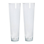 2x Conische Vaas Helder Glas 22 X 70 Cm - 2x Glazen Boeketvaas Wijd Conisch - 2 Stuks