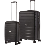 TRAVELZ Big Bars Kofferset Trolleyset 2-delig Handbagage + Groot - Zwart