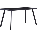 Vidaxl Eettafel 140x70x75 Cm Gehard Glas - Negro