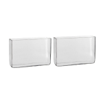 Mica Decorations 2x Hoge Rechthoekige Vaas Transparant Glas 30 X 10 X 20 Cm - Accubak - Glazen Vazen - Woonaccessoires