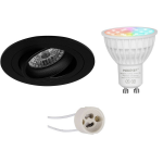 Mi-light Miboxer - Led Spot Set Gu10 - Smart Led - Wifi Led - Slimme Led - 4w - Rgb+cct - Aanpasbare Kleur - Dimbaar - - Zwart