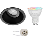 Mi-light Miboxer - Led Spot Set Gu10 - Smart Led - Wifi Led - Slimme Led - 4w - Rgb+cct - Aanpasbare Kleur - Dimbaar - - Zwart