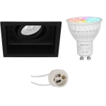 Mi-light Miboxer - Led Spot Set Gu10 - Smart Led - Wifi Led - Slimme Led - 4w - Rgb+cct - Aanpasbare Kleur - Dimbaar - - Zwart