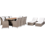 Vidaxl 11-delige Tuinset Poly Rattan - Bruin