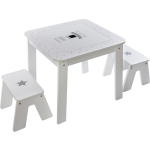 4Goodz Boy Set 3-delige Set Kindertafel Met Stoelen 57x57x51cm - Wit