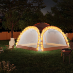 Vidaxl Partytent Met Led En 4 Zijwanden 3,6x3,6x2,3 M En Oranje - Gris