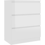 Vidaxl Dressoir 60x33,5x76 Cm Spaanplaat Hoogglans Wit