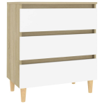 Vidaxl Dressoir 60x35x69 Cm Spaanplaat Wit En Sonoma Eikenkleurig