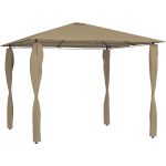 Vidaxl Prieel Met Paalhoezen 160 G/m² 3x3x2,6 M Taupe - Bruin