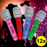 Decopatent ® Uitdeelcadeaus 12 Stuks Mix Kleuren Opblaasbare Microfoon