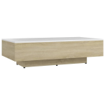 Vidaxl Salontafel 115x60x31 Cm Spaanplaat Wit En Sonoma Eikenkleurig