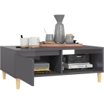 Vidaxl Salontafel 90x60x35 Cm Spaanplaat Hoogglans - Grijs