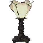 Clayre & Eef Cremekleurige Tafellamp Tiffany Ø 20*30 Cm E14/max 1*25w 5ll-6099n - Beige
