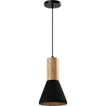 Quvio Hanglamp Langwerpig Beton Met Hout - Quv5142l-black - Zwart