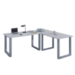 Lona Hoekbureau 160x160x80 Cm U-frame, Zilverkleurig. - Grijs