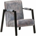 Vidaxl Fauteuil 60x80x87 Cm Echt Geitenleer - Grijs