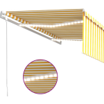 Vidaxl Luifel Automatisch Met Rolgordijn En Sensor 4,5x3 M En Wit - Geel