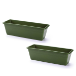 Forte Plastics 2x Stuks Plantenbak Rechthoekig 50 X 17 X 15 Cm - Plantenbakken - Groen