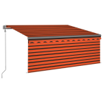 Vidaxl Luifel Automatisch Uittrekbaar Rolgordijn 3,5x2,5m Oranje Bruin