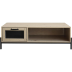 Quvio Salontafel Met Deurtje En Open Lade - Quv1018 - Walnut Light Brown - Bruin