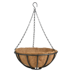 Esschert Design Metalen Hanging Basket / Plantenbak Zwart Met Ketting 35 Cm - Hangende Bloemen - Plantenbakken