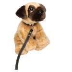 Keel Toys Pluche Honde Mopshond / Pug Met Riem Knuffel 30cm - Knuffel Huisdieren - Bruin