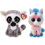ty - Knuffel - Beanie Buddy - Linus Lemur & Blitz Unicorn