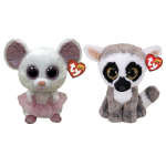 ty - Knuffel - Beanie Buddy - Nina Mouse & Linus Lemur