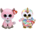 ty - Knuffel - Beanie Buddy - Fiona Pink Cat & Enchanted Owl