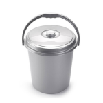 Forte Plastics Schoonmaakemmer/vuilnisemmer Met Deksel 21 Liter Zilver - Emmers - Silver