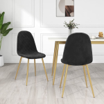 Vidaxl Eetkamerstoelen 2 St Fluweel - Zwart