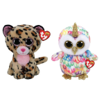 ty - Knuffel - Beanie Buddy - Livvie Leopard & Enchanted Owl