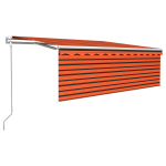 Vidaxl Luifel Automatisch Uittrekbaar Rolgordijn 4,5x3 M Bruin - Oranje