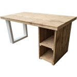 Wood4you Bureau San Diego - Steigerhout 190lx55dx75h Cm Wit