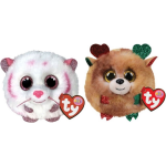 ty - Knuffel - Teeny Puffies - Tabor Tiger & Christmas Reindeer