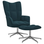 Vidaxl Relaxstoel Met Voetenbank Fluweel - Blauw