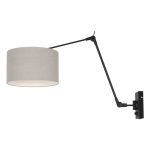 Steinhauer Wandlamp Prestige Chic 8119 Kap Grijs Linnen - Zwart