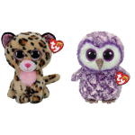 ty - Knuffel - Beanie Buddy - Livvie Leopard & Moonlight Owl