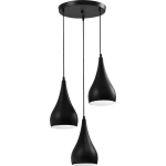 Quvio Hanglamp Glas 3-lichts Rond - Quv5130l-black - Zwart