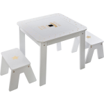 4Goodz Girl 3-delige Set Kindertafel Met Stoelen 57x57x51cm - Wit