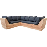 Wood4you - Loungeset 6 Douglashout 210x200 Cm - Incl Kussens Lvorm - Bruin