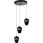 Highlight Hanglamp Kobe 3 Lichts Ø 30 Cm - Zwart