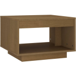 Vidaxl Salontafel 50x50x33,5 Cm Massief Grenenhout Honing - Marrón