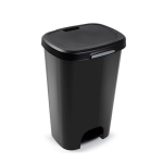 Forte Plastics 1xe Afvalemmers/vuilnisemmers 50 Liter Met Deksel En Pedaal - Prullenbakken - Zwart