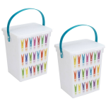 2x Wasmiddelboxen Turquoise Hengsel 5 Liter 23 X 18 Cm - Opbergbox