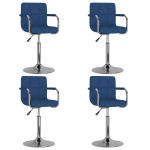 Vidaxl Eetkamerstoelen Draaibaar 4 St Stof - Blauw