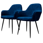 Ml-design Set Van 2 Eetkamerstoelen, Donker, Met Rugleuning En Armleuningen - Azul